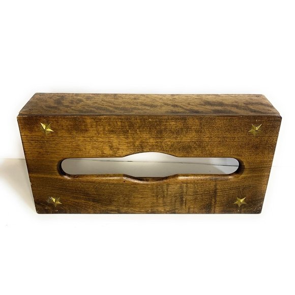 Vintage Wooden Gail Craft Product tissue Cover box MCM cabin farmhouse - Picture 4 of 6